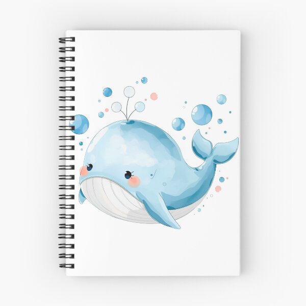 Item preview, Cute Kawaii Blue Whale Watercolor Illustration | Adorable Ocean Animal | Pastel Sea Life Cartoon Sticker designed and sold by PrintelloTH.