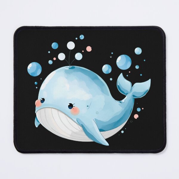 Item preview, Cute Kawaii Blue Whale Watercolor Illustration | Adorable Ocean Animal | Pastel Sea Life Cartoon Sticker designed and sold by PrintelloTH.