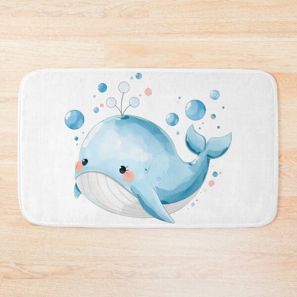 Item preview, Cute Kawaii Blue Whale Watercolor Illustration | Adorable Ocean Animal | Pastel Sea Life Cartoon Sticker designed and sold by PrintelloTH.
