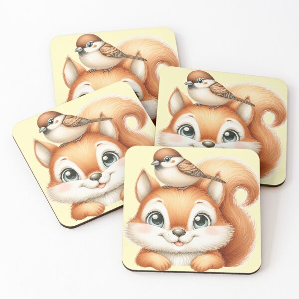 Item preview, Cute Baby Squirrel and Bird Friend designed and sold by VibeShift Studio.