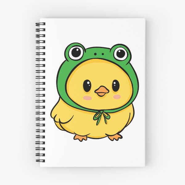 Item preview, Kawaii Duckling in a Frog Hat - Cute Baby Chick Aesthetic designed and sold by LYAN-STORE.