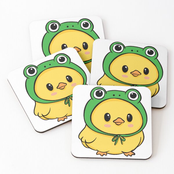 Item preview, Kawaii Duckling in a Frog Hat - Cute Baby Chick Aesthetic designed and sold by LYAN-STORE.