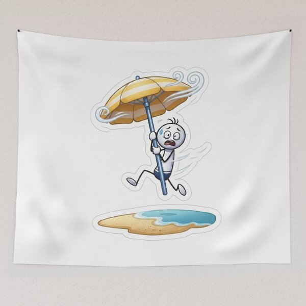 Item preview, Oops Murphy - Summer Beach Fail - Flying Umbrella - Funny Character Graphic designed and sold by oopsmurphy.