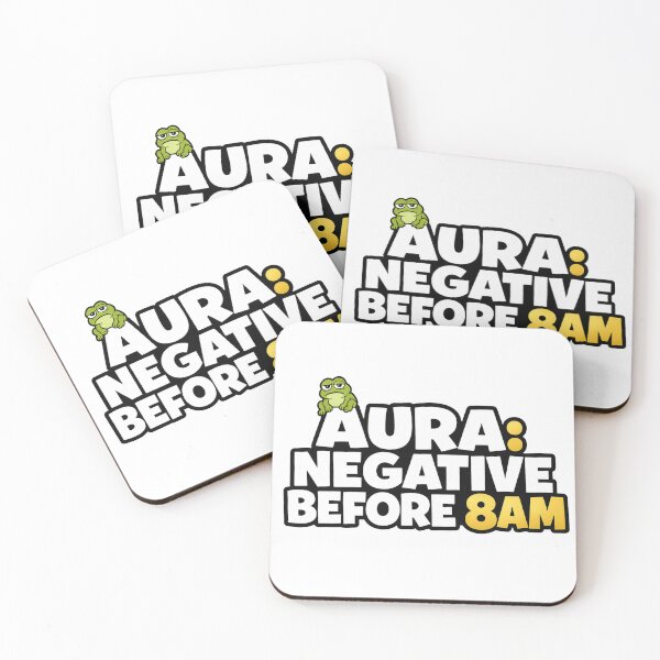 Item preview, Funny Frog Coffee Sticker | Aura Negative Before 8AM | Morning Meme Gift designed and sold by Moss & Mellow.