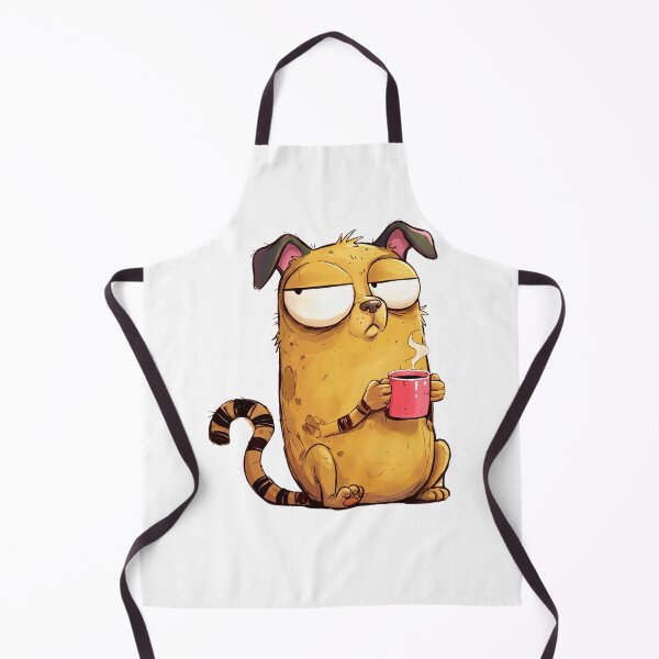 Item preview, Grumpy Coffee Dog | Funny Sleepy Puppy Cartoon | Cute Animal Meme designed and sold by ColorFlick.