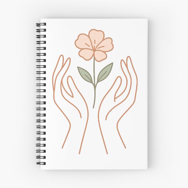 Item preview, Hands Holding Flower Line Art designed and sold by Velvet-motive.