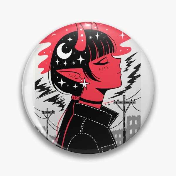 Item preview, Gothic Demon Girl City Night Sky Manga Art Design designed and sold by artworkheart.