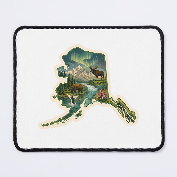 Item preview, Alaska State Map Watercolor designed and sold by ChemicalXShop.