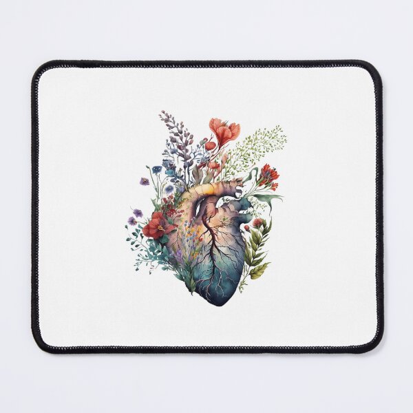 Item preview, Heart Overgrown With Florals - Anatomy Floral Botanical Watercolor  designed and sold by ArtCreations79.