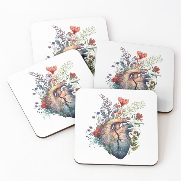 Item preview, Heart Overgrown With Florals - Anatomy Floral Botanical Watercolor  designed and sold by ArtCreations79.
