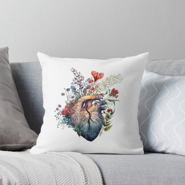 Item preview, Heart Overgrown With Florals - Anatomy Floral Botanical Watercolor  designed and sold by ArtCreations79.