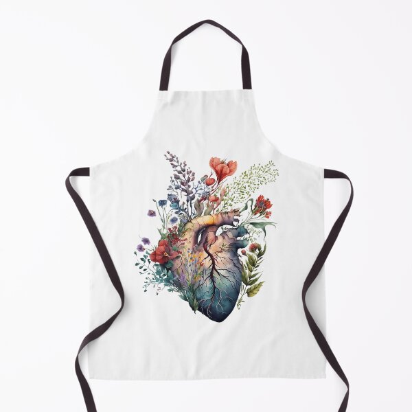 Item preview, Heart Overgrown With Florals - Anatomy Floral Botanical Watercolor designed and sold by ArtCreations79.