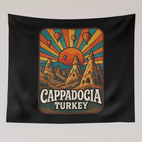 Item preview, Cappadocia Turkey Retro Trippy Travel designed and sold by TomFrontierArt.