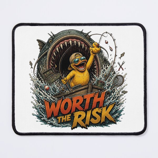 Item preview, Worth The Risk Funny Fishing Duck designed and sold by Cavalier-org.