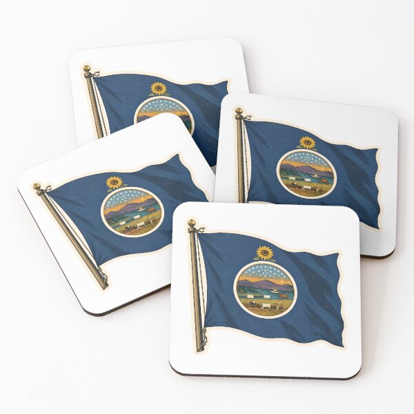 Item preview, Kansas State Flag Watercolor designed and sold by ChemicalXShop.