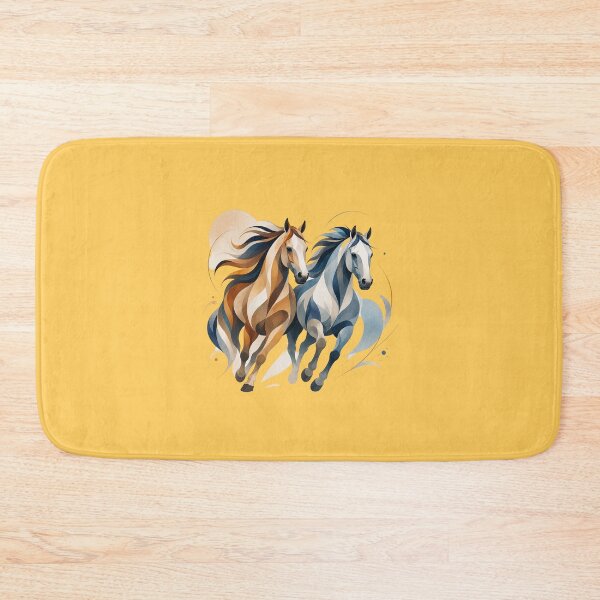 Item preview, Abstract Harmony Horses – Modern Overlapping Equine Art with Flowing Blue & Amber Design designed and sold by Sonia dutta_art.