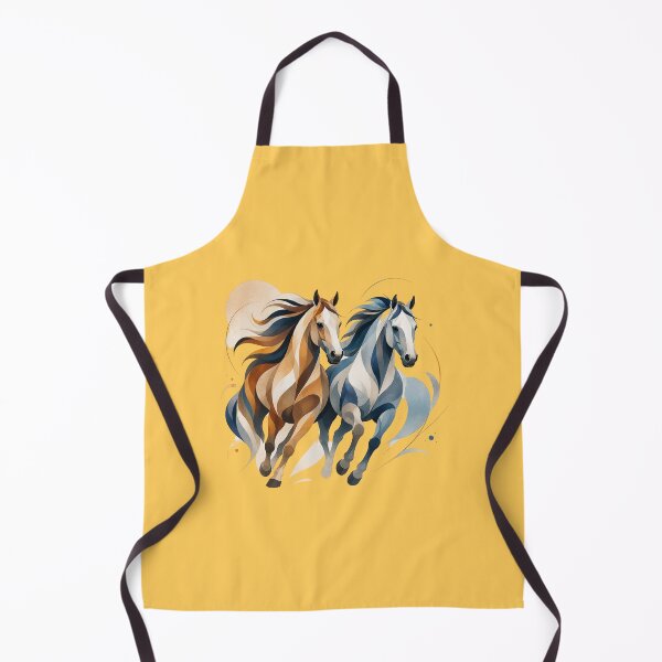 Item preview, Abstract Harmony Horses – Modern Overlapping Equine Art with Flowing Blue & Amber Design designed and sold by Sonia dutta_art.