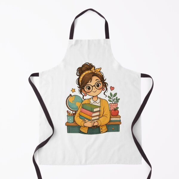 Item preview, Adorable Teacher with Books Classroom Cartoon designed and sold by Pixanova.