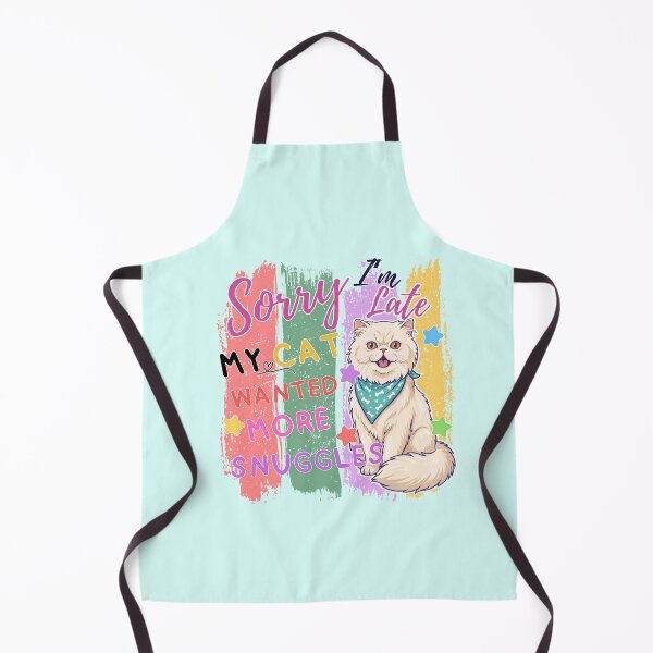 Item preview, Funny Cat Quote Sorry Im Late Wanted More Snuggles designed and sold by BreezifyDesignStudio.