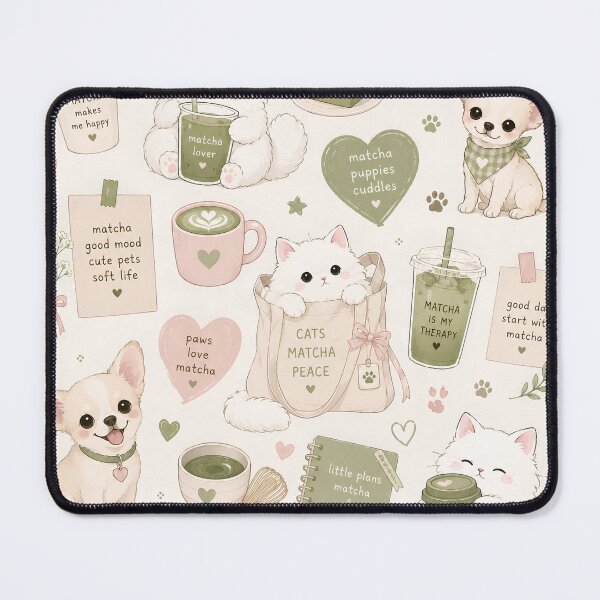 Item preview, Pastel Coffee Lover Cat & Dog Aesthetic | Cozy Gen Z Cute Animal Design designed and sold by flowerpower999.