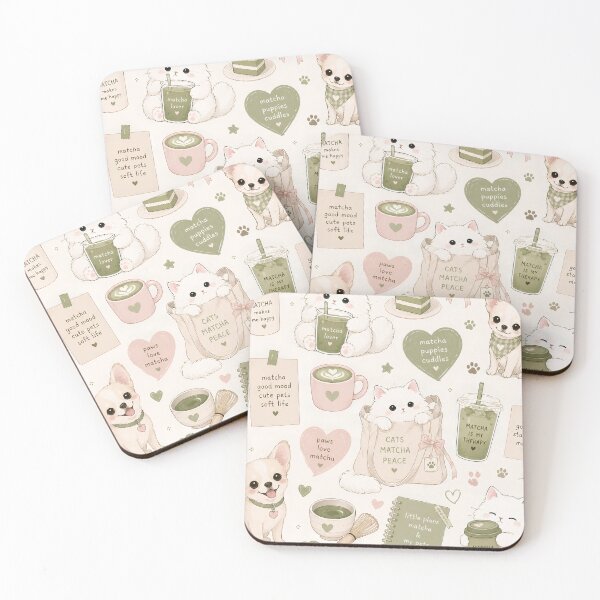 Item preview, Pastel Coffee Lover Cat & Dog Aesthetic | Cozy Gen Z Cute Animal Design designed and sold by flowerpower999.