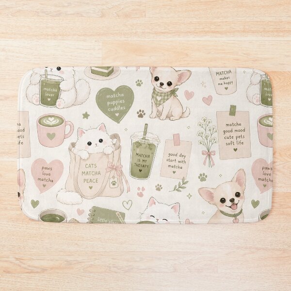 Item preview, Pastel Coffee Lover Cat & Dog Aesthetic | Cozy Gen Z Cute Animal Design designed and sold by flowerpower999.