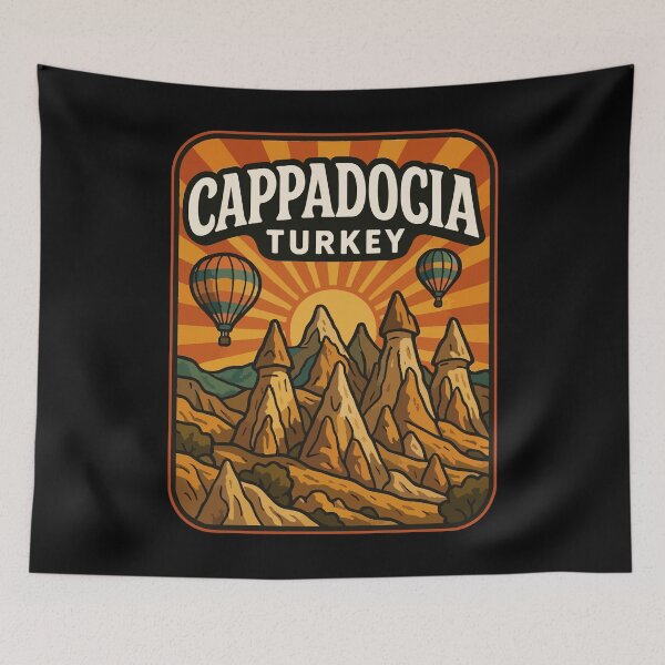 Item preview, Cappadocia Turkey Retro Vintage Travel designed and sold by TomFrontierArt.