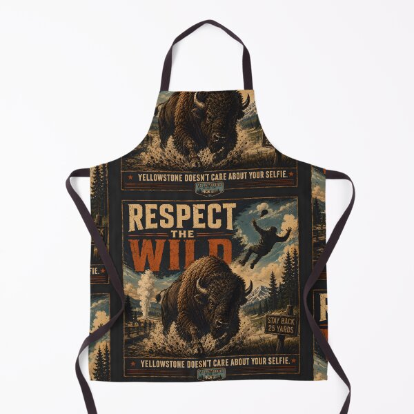 Item preview, Respect the Wild Retro Yellowstone T-Shirt | Funny Bison Attack National Park Poster | Yellowstone Doesn't Care About Your Selfie | Vintage Stay Back 25 Yards Graphic designed and sold by SergioMiklos.