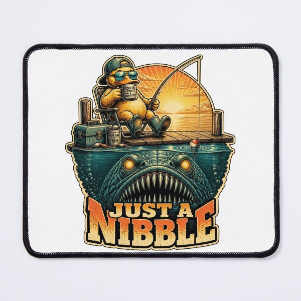 Item preview, Just a nibble Funny Fishing Duck designed and sold by Cavalier-org.