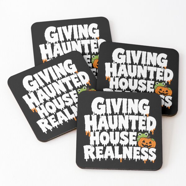 Item preview, Funny Halloween Frog Sticker | Giving Haunted House Realness | Spooky Gift designed and sold by Moss & Mellow.