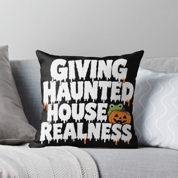 Item preview, Funny Halloween Frog Sticker | Giving Haunted House Realness | Spooky Gift designed and sold by Moss & Mellow.