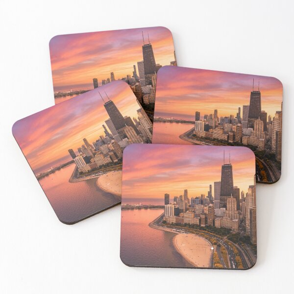 Item preview, Chicago Sunset over Lake Michigan designed and sold by WanderingLife.
