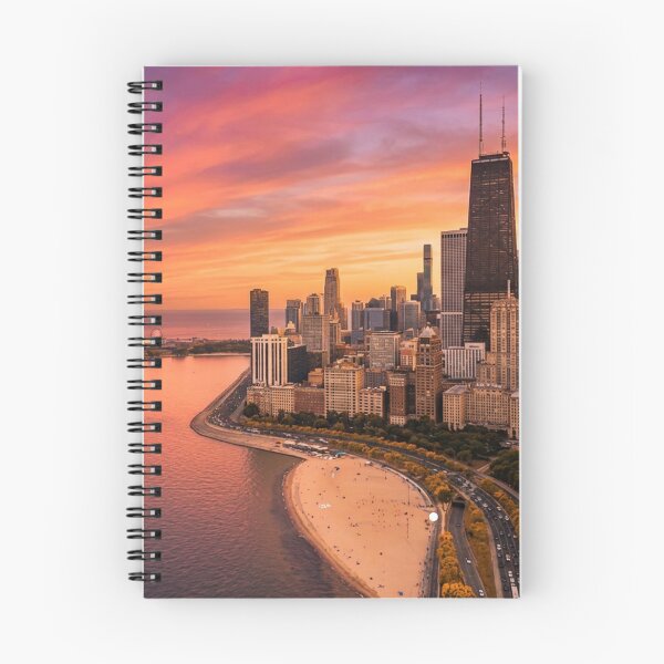 Item preview, Chicago Sunset over Lake Michigan designed and sold by WanderingLife.