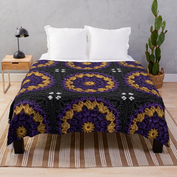Item preview, Purple Gold Crochet Silk Black Circle Square designed and sold by LuisWorks.