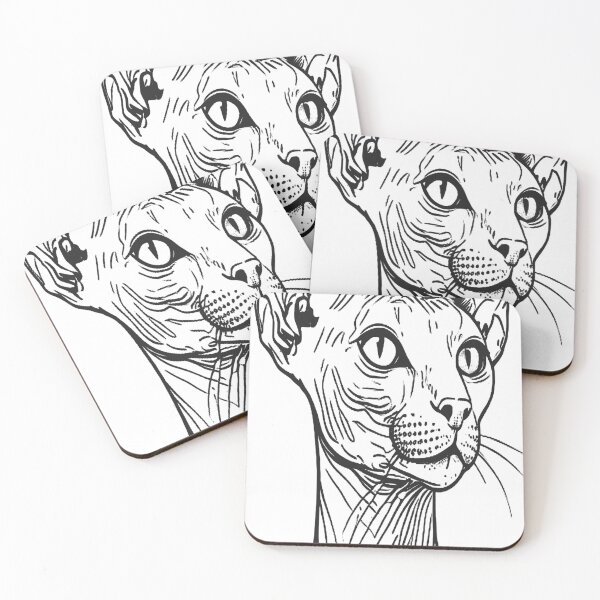 Item preview, Sphynx Cat Line Art | Minimalist Cat Outline Print designed and sold by VestraDesign.