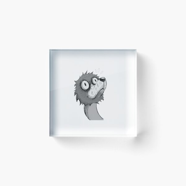 Item preview, Funny Panic Dog Meme Monochrome Sketch Stickers designed and sold by artworkheart.