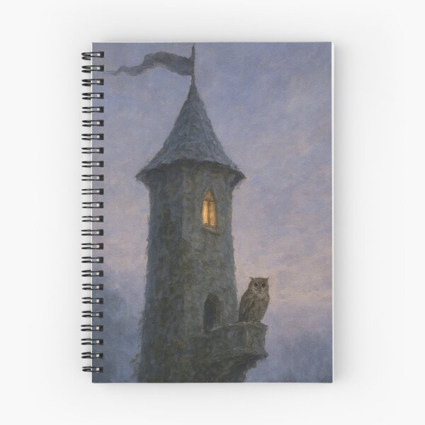 Item preview, Medieval Fantasy Art | Mist-Shrouded Watchtower at Twilight | Dark Enchanted Tower Art designed and sold by yeeted17.