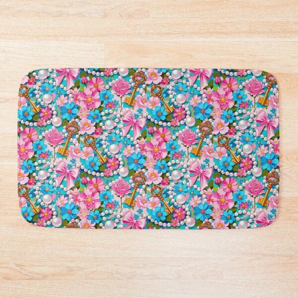 Item preview, Floral Keys Pearls and Pink Bow Pattern designed and sold by HappyOops.