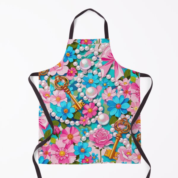 Item preview, Floral Keys Pearls and Pink Bow Pattern designed and sold by HappyOops.