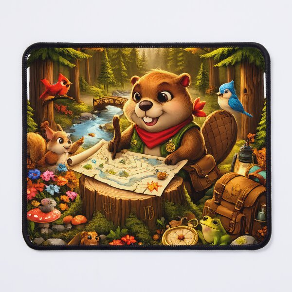 Item preview, Happy Beaver Adventures – Beaver Map Explorer designed and sold by Clothes With Smiling Animals Walt Gral.
