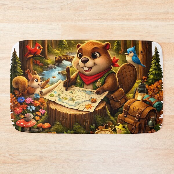 Item preview, Happy Beaver Adventures – Beaver Map Explorer designed and sold by Clothes With Smiling Animals Walt Gral.