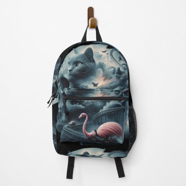 Item preview, Flamingo Rollercoaster and Cosmic Cat Skull Mindscape designed and sold by LujziWorld.