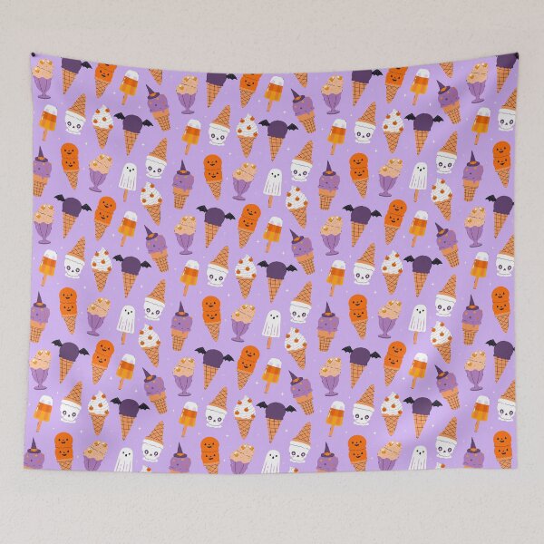 Item preview, pattern with Halloween-themed ice cream designed and sold by burbura.