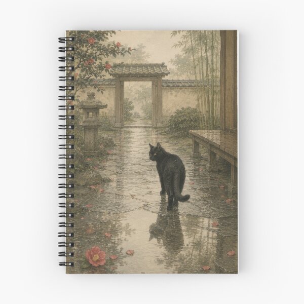 Item preview, Heian Cats #005 – Camellia After the Rain designed and sold by YamatoCatStudio.
