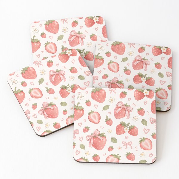 Aperçu de l'œuvre Motif fraise mignon | Esthétique cottagecore pastel | Design de fruits kawaii créée et vendue par flowerpower999.
