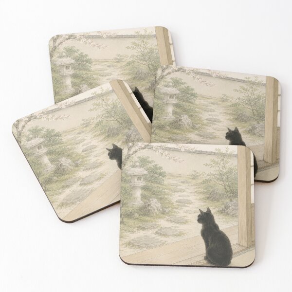 Item preview, Heian Cats #004 – Veranda Serenity designed and sold by YamatoCatStudio.