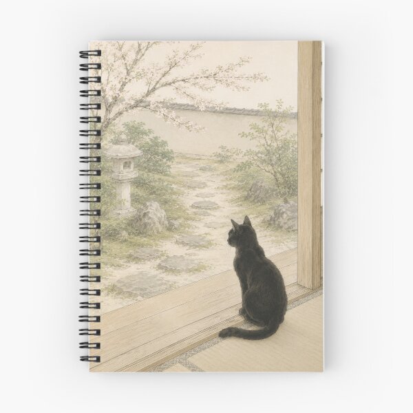 Item preview, Heian Cats #004 – Veranda Serenity designed and sold by YamatoCatStudio.