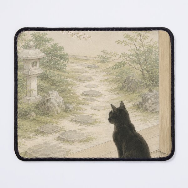 Item preview, Heian Cats #004 – Veranda Serenity designed and sold by YamatoCatStudio.