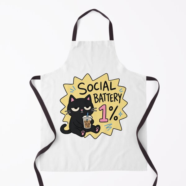 Item preview, Social Battery 1 Percent Black Cat designed and sold by Lobory.