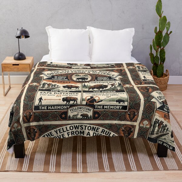 Item preview, The Yellowstone Rule Vintage Infographic T-Shirt | Funny Bison Attack 4-Panel Poster | Observe From A Distance Retro Guide | Yellowstone Doesn't Care About Your Selfie Graphic designed and sold by SergioMiklos.